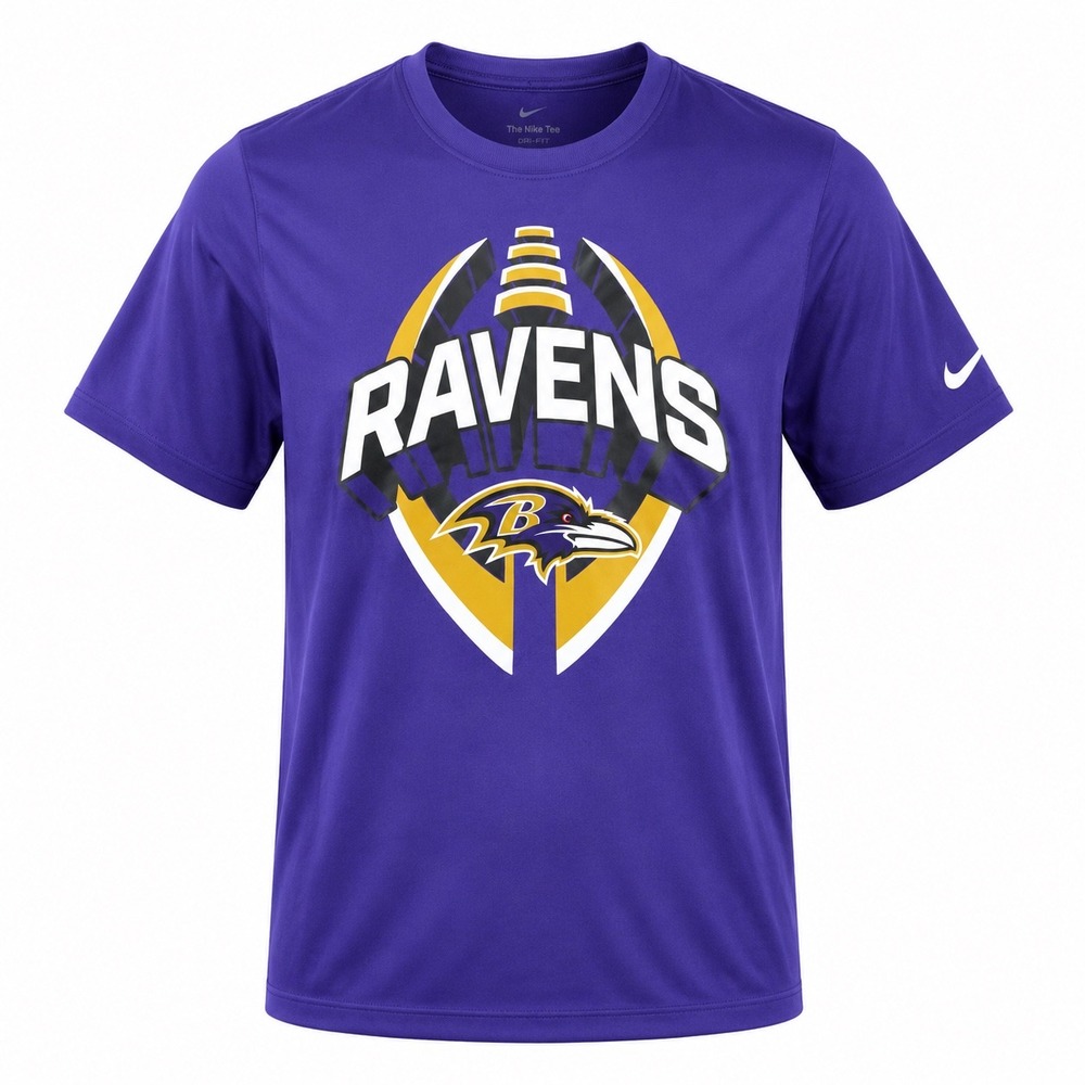 Nike Mens Baltimore Ravens Dri-FIT Purple Graphic T-Shirt Medium  Sportswear gym